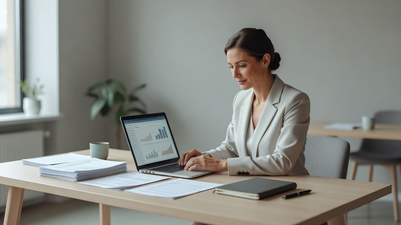A professional editorial scene illustrating "What to Do When a Client Disputes an Invoice" — a freelancer or small-busin
