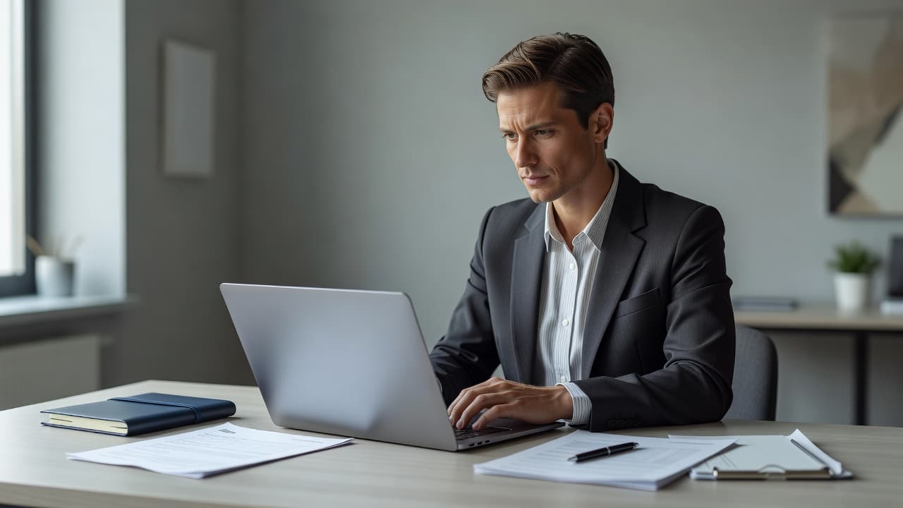 A professional editorial scene illustrating "Event Planner Invoice Template (Free Download)" — a freelancer or small-bus